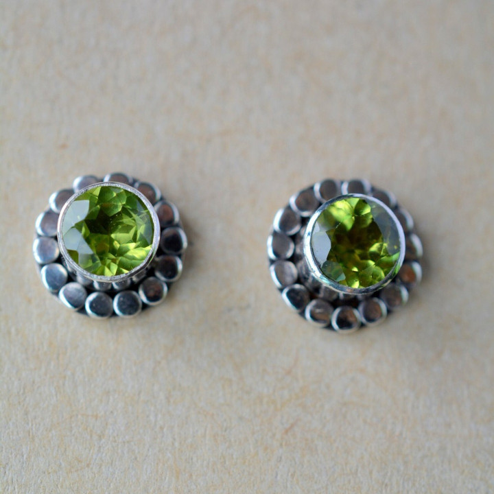 Peridot Sterling Silver Earrings - Elegant and Sparkly