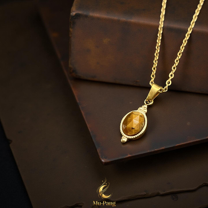 Tiger Eye Stone Pendant Necklace: Boost Luck and Fortune