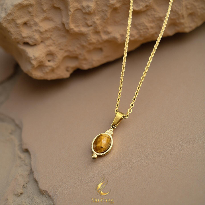 Tiger Eye Stone Pendant Necklace: Boost Luck and Fortune