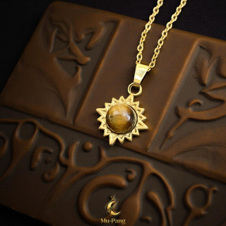 Tiger Eye Stone Pendant Necklace for Luck and Fortune
