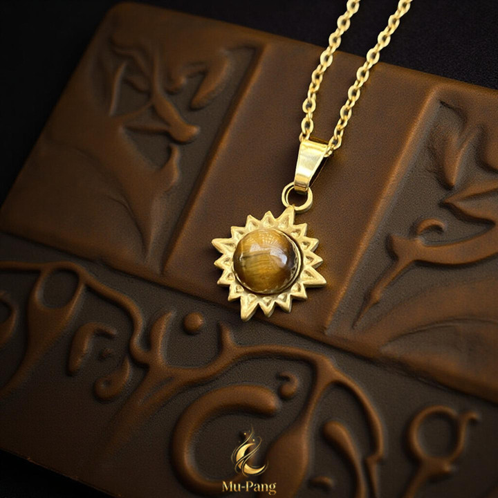 Tiger Eye Stone Pendant Necklace for Luck and Fortune