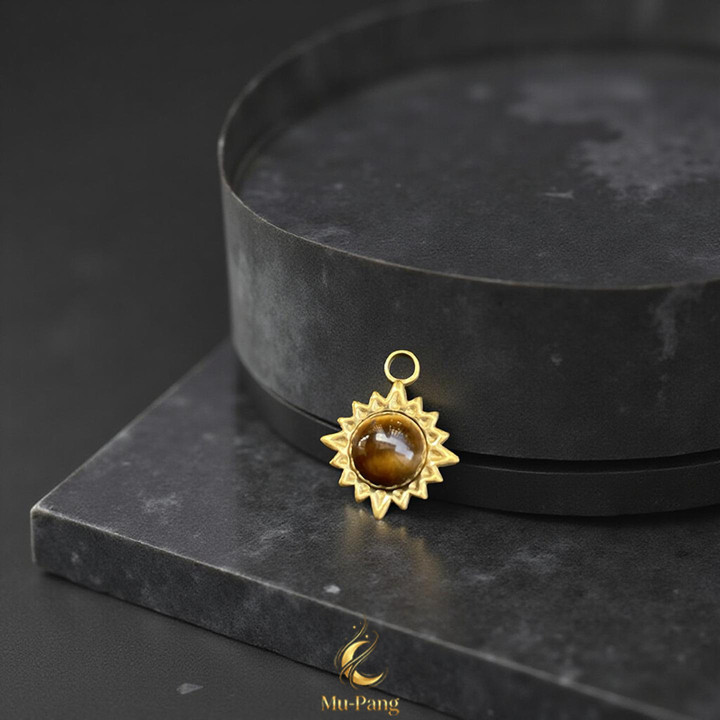 Tiger Eye Stone Pendant Necklace for Luck and Fortune