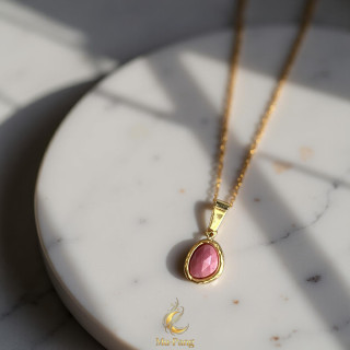Rhodonite Stone Pendant Necklace: Boost Luck and Fortune