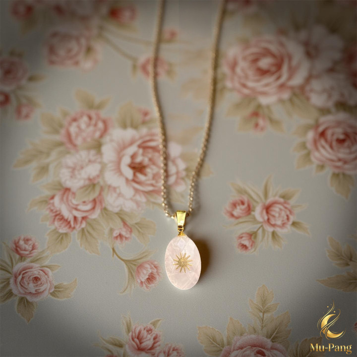 Rose Quartz Stone Pendant Necklace: Boost Fortune and Luck
