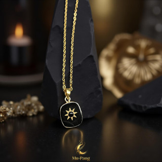 Black Agate Stone Pendant Necklace: Boost Luck and Fortune