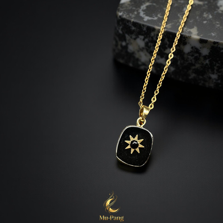 Black Agate Stone Pendant Necklace: Boost Luck and Fortune