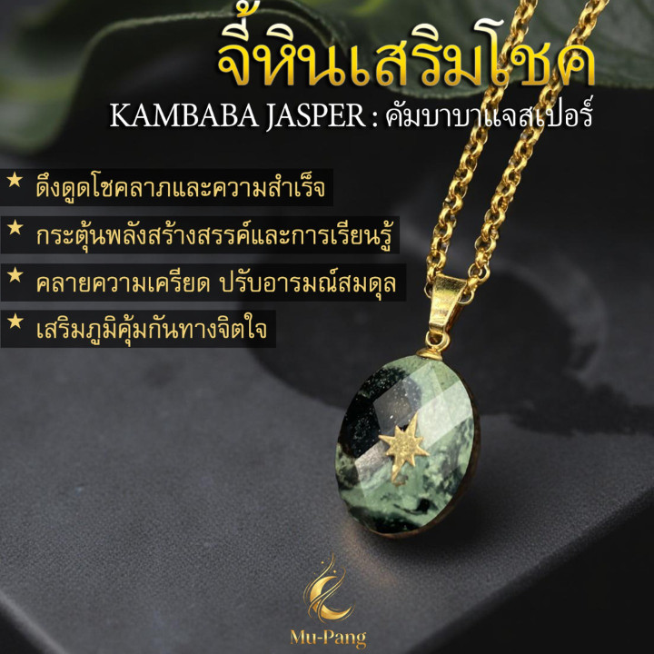 Kambaba Jasper Stone Pendant Necklace - Boost Luck and Fortune