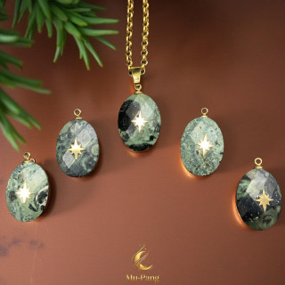 Kambaba Jasper Stone Pendant Necklace - Boost Luck and Fortune