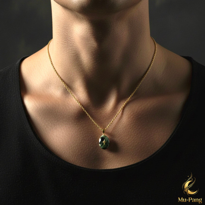 Kambaba Jasper Stone Pendant Necklace - Boost Luck and Fortune
