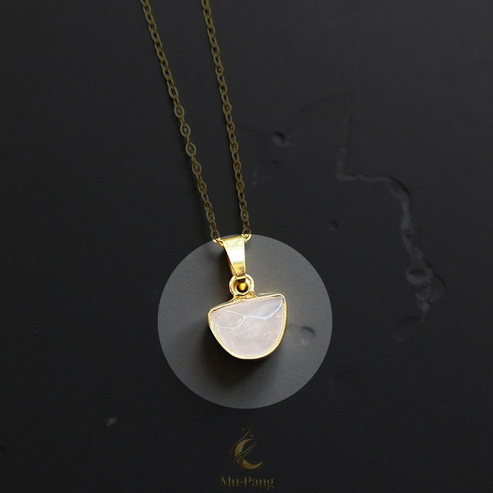 Rose Quartz Stone Pendant Necklace: Boost Luck and Fortune
