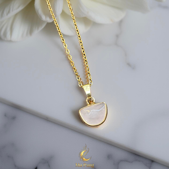 Rose Quartz Stone Pendant Necklace: Boost Luck and Fortune