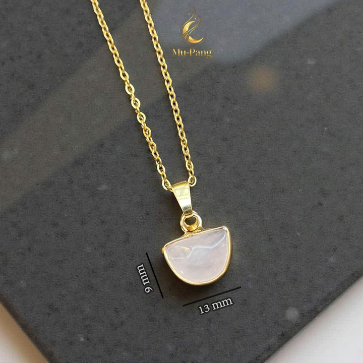 Rose Quartz Stone Pendant Necklace: Boost Luck and Fortune