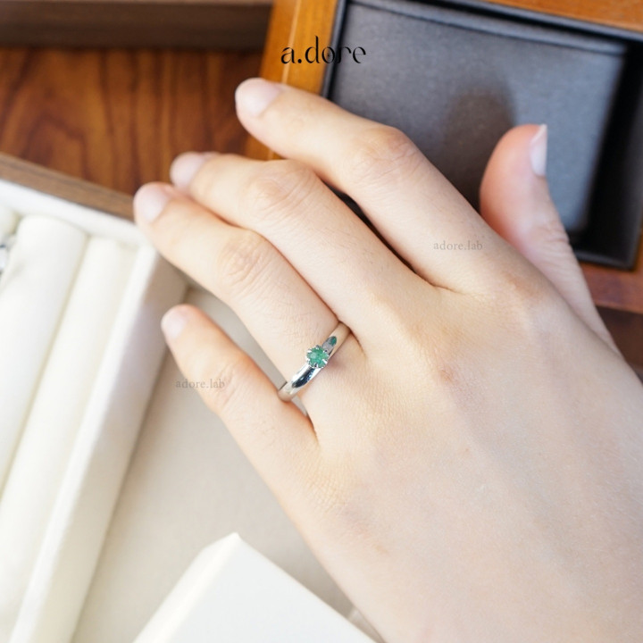 Green Aventurine Ring | Adjustable, Genuine Gemstone, Stainless Steel