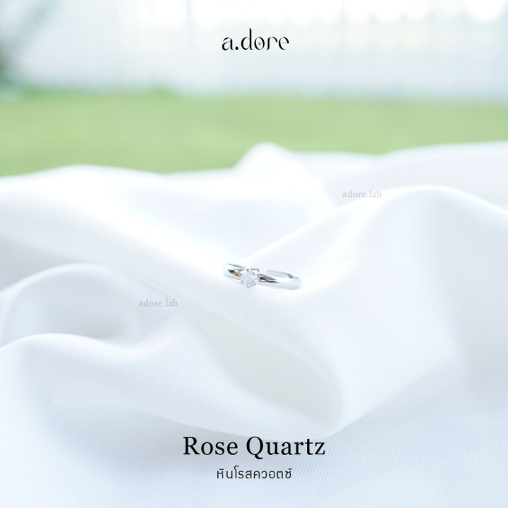 Rose Quartz Ring | Genuine Stone, Adjustable Size, Stainless Steel