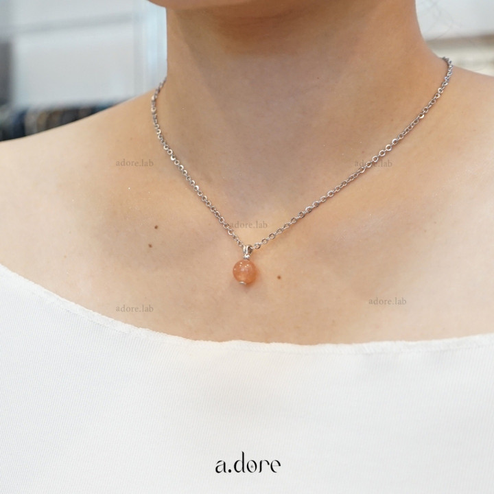 Genuine Sunstone Necklace - Handmade Lucky Stone Jewelry