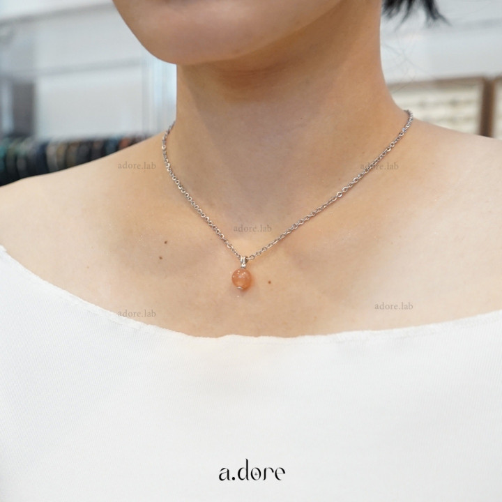 Genuine Sunstone Necklace - Handmade Lucky Stone Jewelry