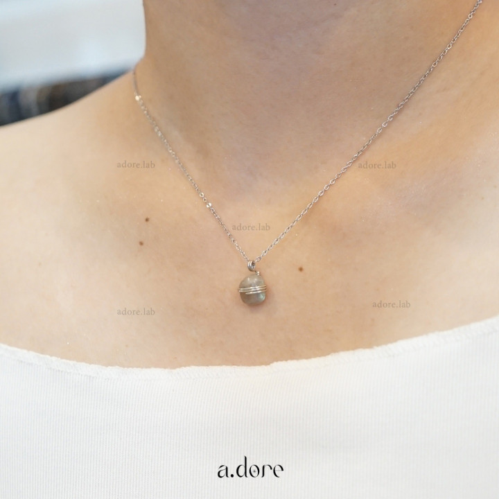 Collar de labradorita | Piedra de la suerte del zodiaco | Hecho a mano