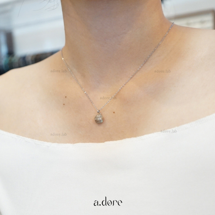 Collar de labradorita | Piedra de la suerte del zodiaco | Hecho a mano