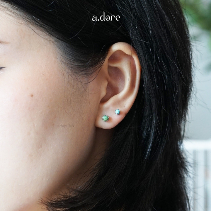 Genuine Turquoise Stone Earrings - Lucky and Hypoallergenic