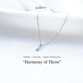 Harmony of Three Lucky Stone Necklace: Peridot, Fluorite and Aventurine