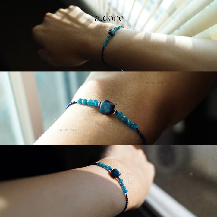 Natural Apatite Bracelet and Charm: Good Luck Jewelry