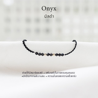 Personalized Black Onyx Lucky Charm Bracelet