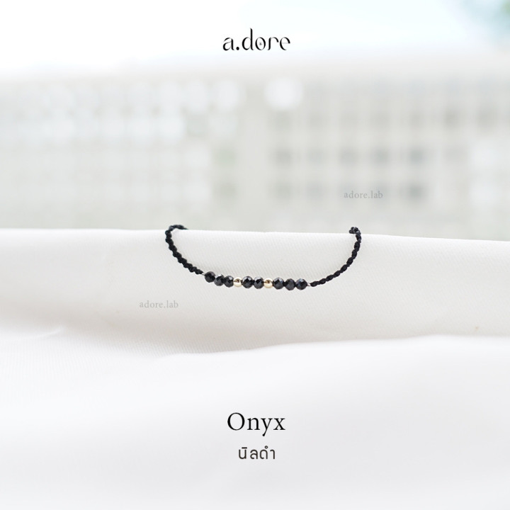 Personalized Black Onyx Lucky Charm Bracelet