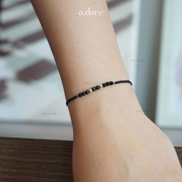 Personalized Black Onyx Lucky Charm Bracelet