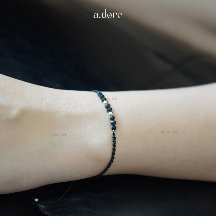 Personalized Black Onyx Lucky Charm Bracelet