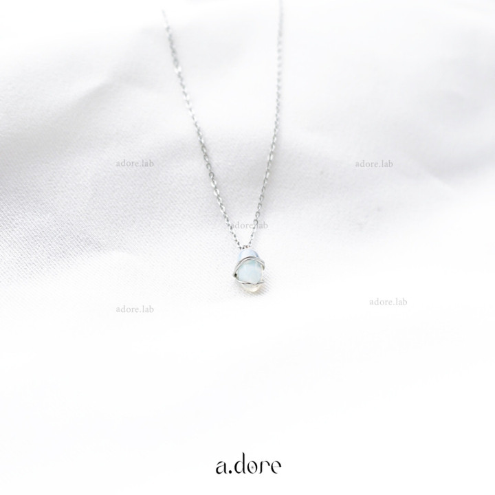 Collar de ópalo del zodíaco - Hecho a mano, piedra auténtica de la suerte
