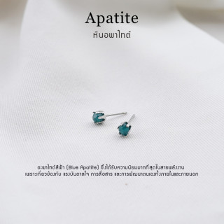 Genuine Apatite Stone Earrings - Stainless Steel, Tarnish-Proof