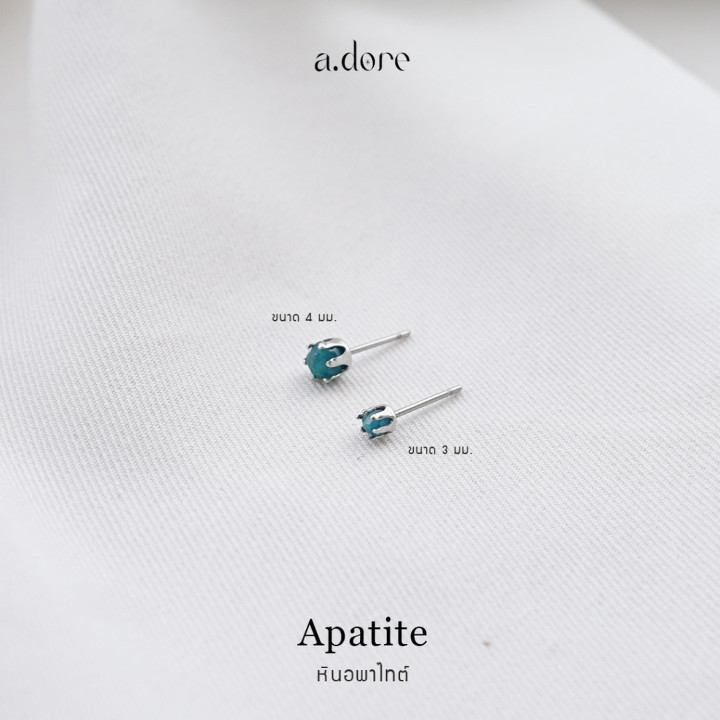 Genuine Apatite Stone Earrings - Stainless Steel, Tarnish-Proof