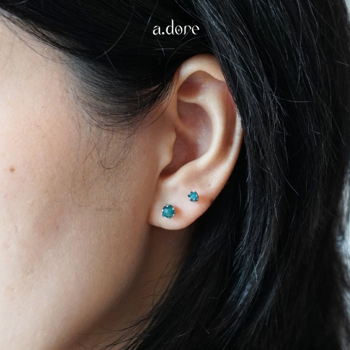 Genuine Apatite Stone Earrings - Stainless Steel, Tarnish-Proof