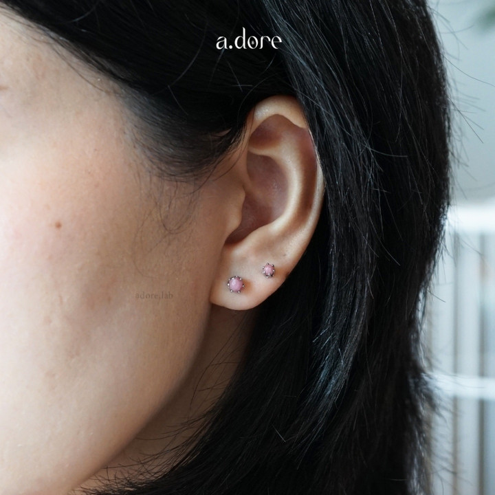 Rhodonite Earrings | Genuine Stone, Stainless Steel, Tarnish-Proof