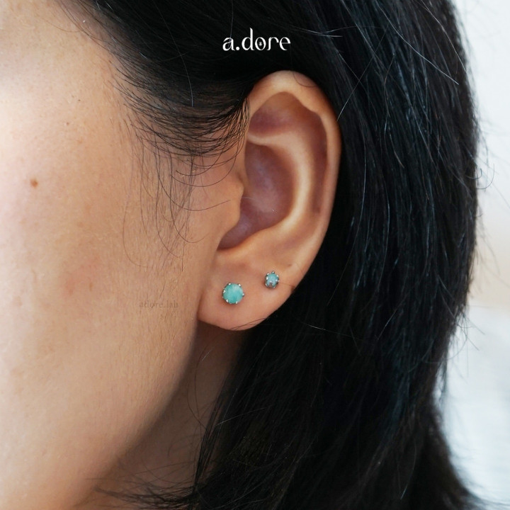 Amazonite Earrings - Genuine Stone, Stainless Steel | Lucky Jewelry