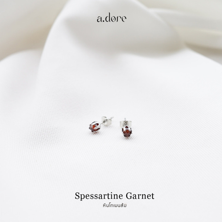 Orange Garnet Lucky Stone Earrings - Genuine and Tarnish-Resistant