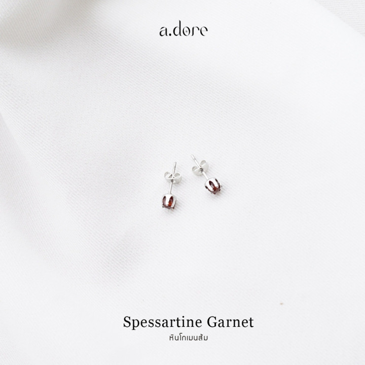 Orange Garnet Lucky Stone Earrings - Genuine and Tarnish-Resistant