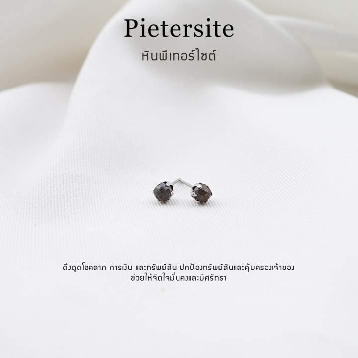 Genuine Pietersite Earrings - Stainless Steel, Tarnish-Resistant