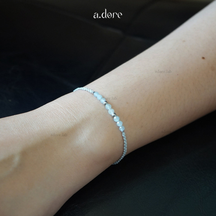 Aquamarine Lucky Bracelet | Custom Made, Natural Stone