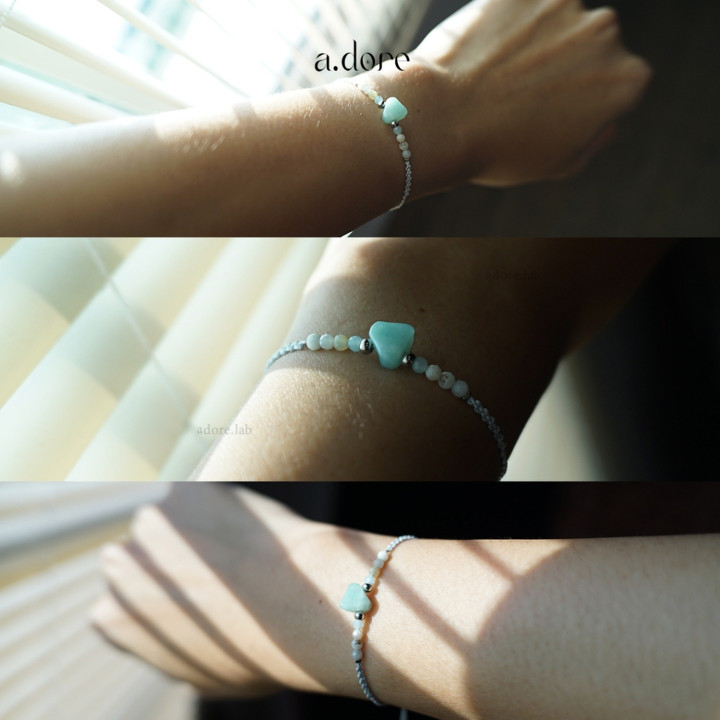 Natural Amazonite Bracelet - Good Luck Charm | Genuine Stone