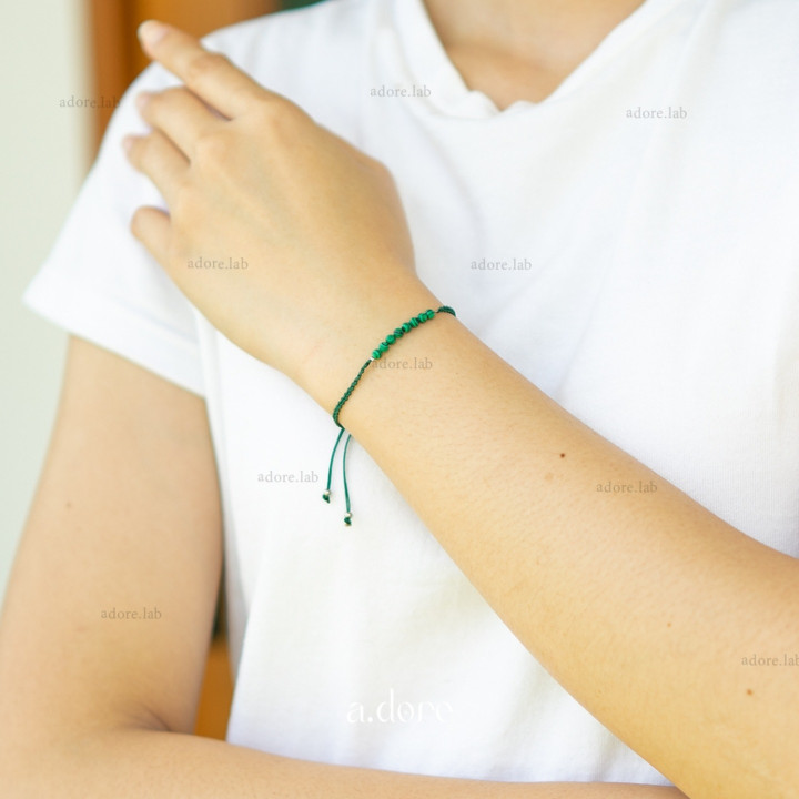 Malachite Bracelet | Custom Made, Natural Stone Charm