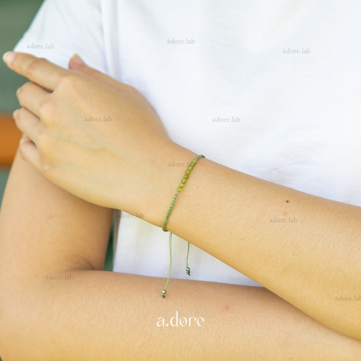 Personalized Peridot Lucky Stone Bracelet - Natural Gem