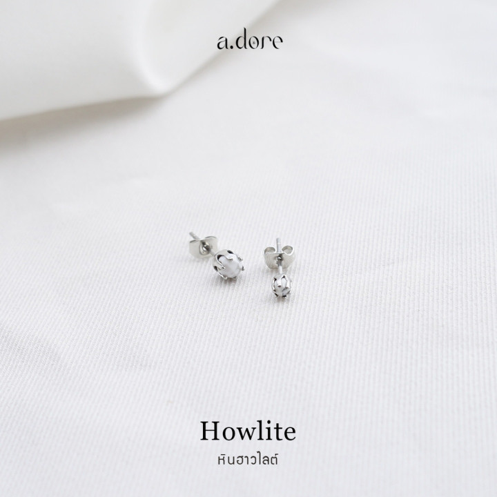 Genuine Howlite Stone Earrings | Stainless Steel, Tarnish-Resistant