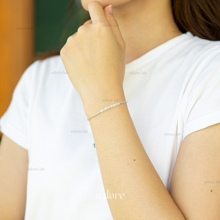 Custom Moonstone Bracelet | Natural Stone Lucky Charm
