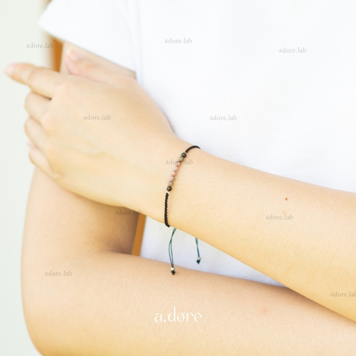 Pulseras de rodonita de la suerte | Personalizadas y naturales