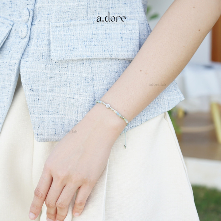 Green and Blue Braided Stone Bracelet | Genuine Facetted Stones