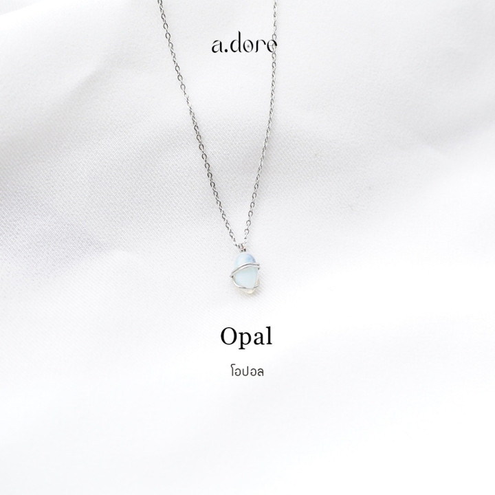 Zodiac Opal Necklace - Handmade and Genuine Natural Stone