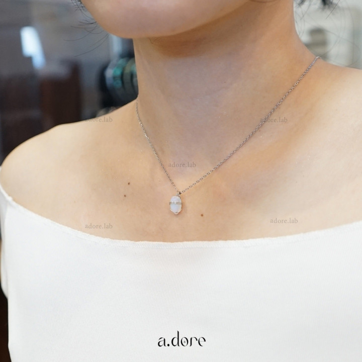 Zodiac Opal Necklace - Handmade and Genuine Natural Stone