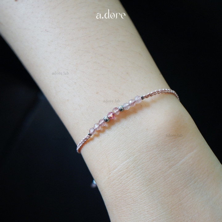 Strawberry Quartz Bracelet | Natural Stone and Custom Made