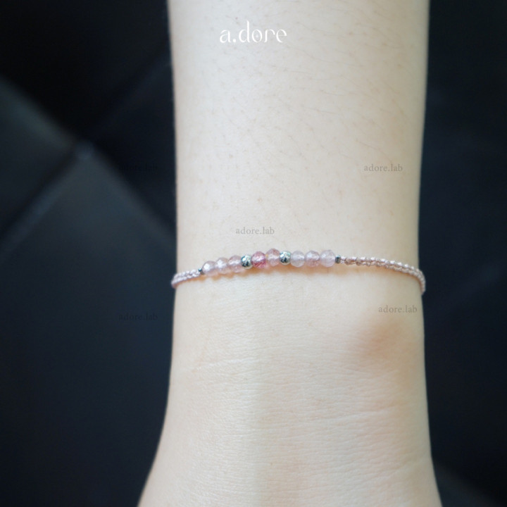 Strawberry Quartz Bracelet | Natural Stone and Custom Made